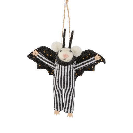 Felt Ornament Mouse in Bat Costume