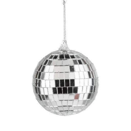 Glass Ornament Silver Mirror 3 inch Disco Ball