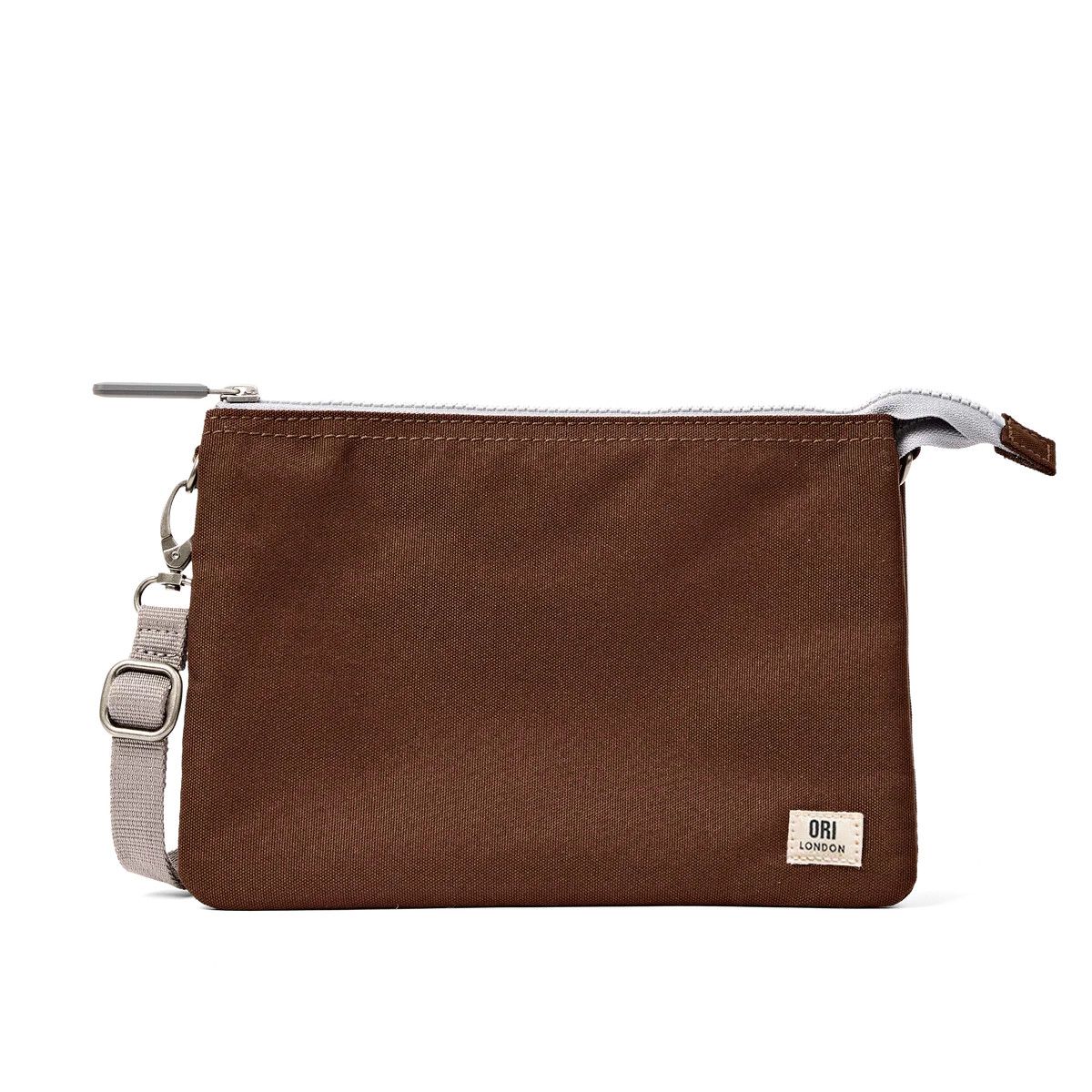 Carnaby XL Chocolate Recycled Canvas Crossbody Bag