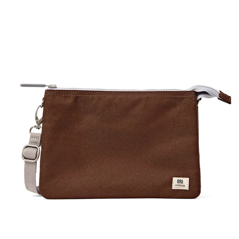 Carnaby XL Chocolate Recycled Canvas Crossbody Bag