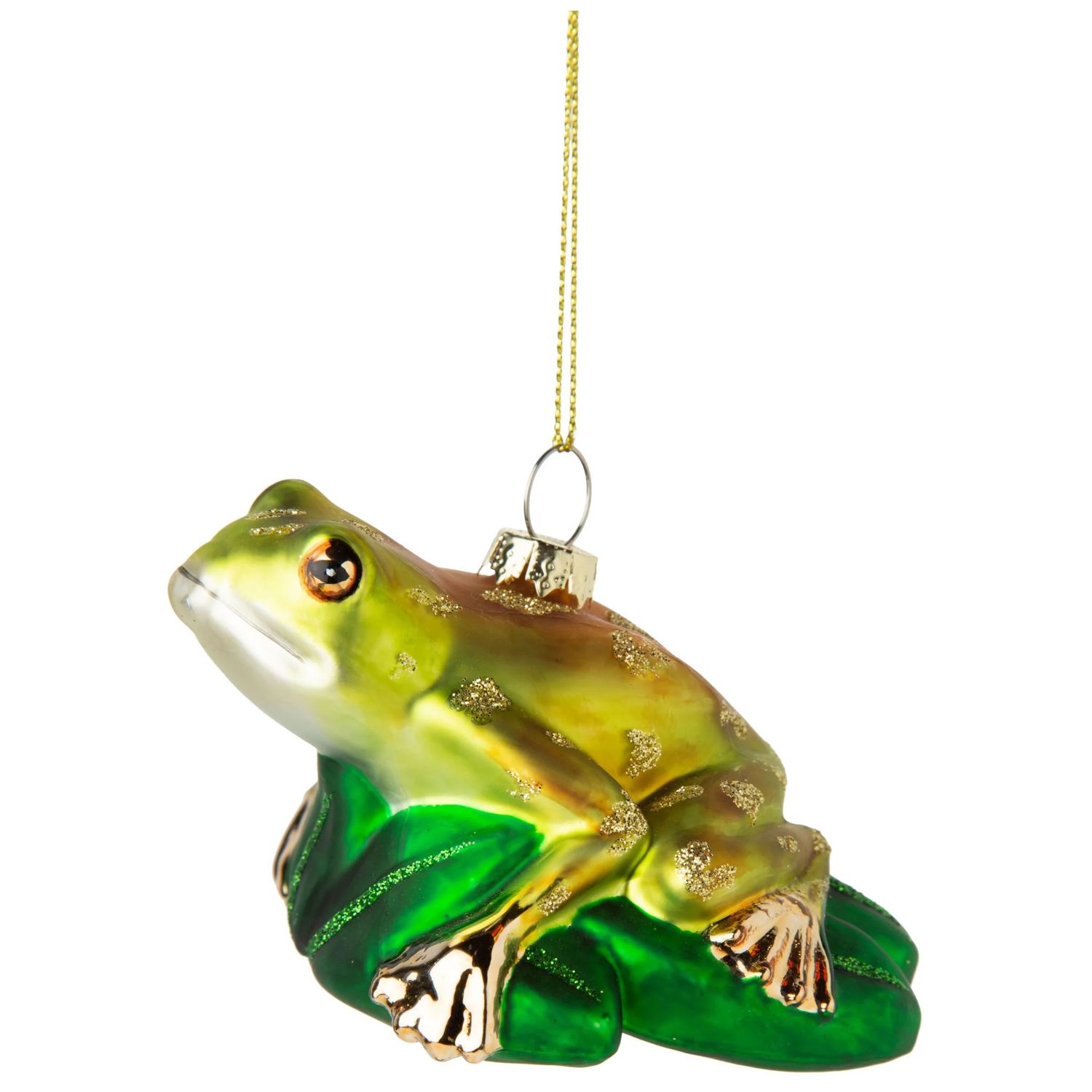 Glass Ornament Frog on Lily Pad