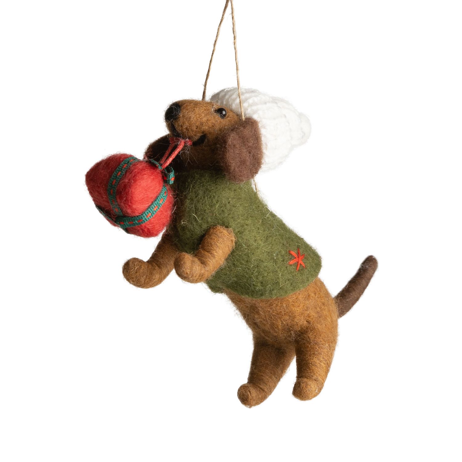 Felt Ornament Dachshund with Gift