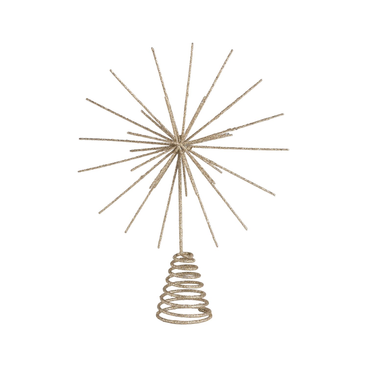 Tree Topper Champagne Gold Glitter Starburst