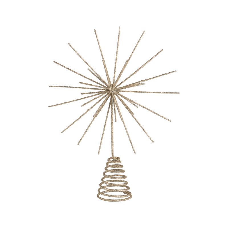 Tree Topper Champagne Gold Glitter Starburst