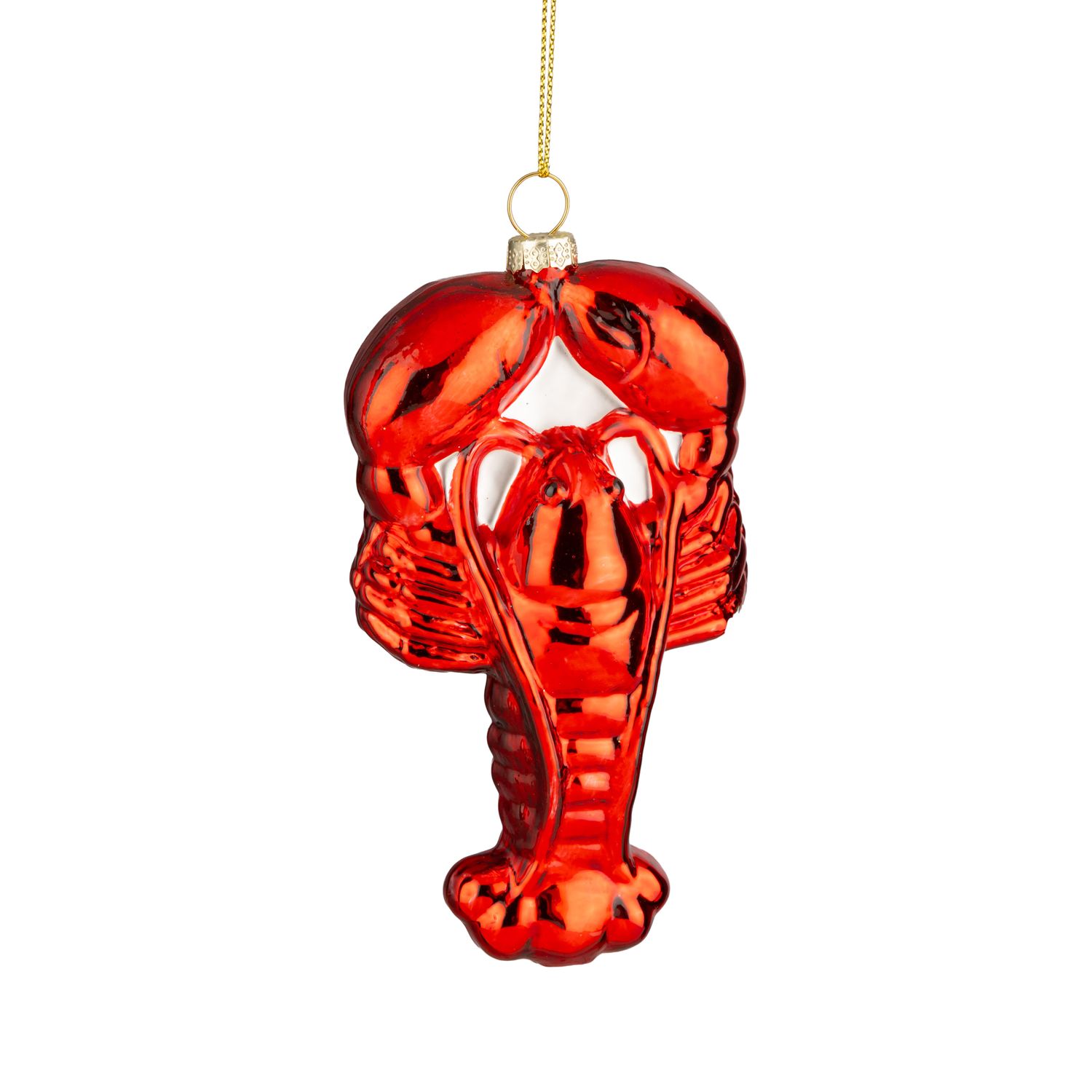 Glass Ornament Shiny Red Lobster