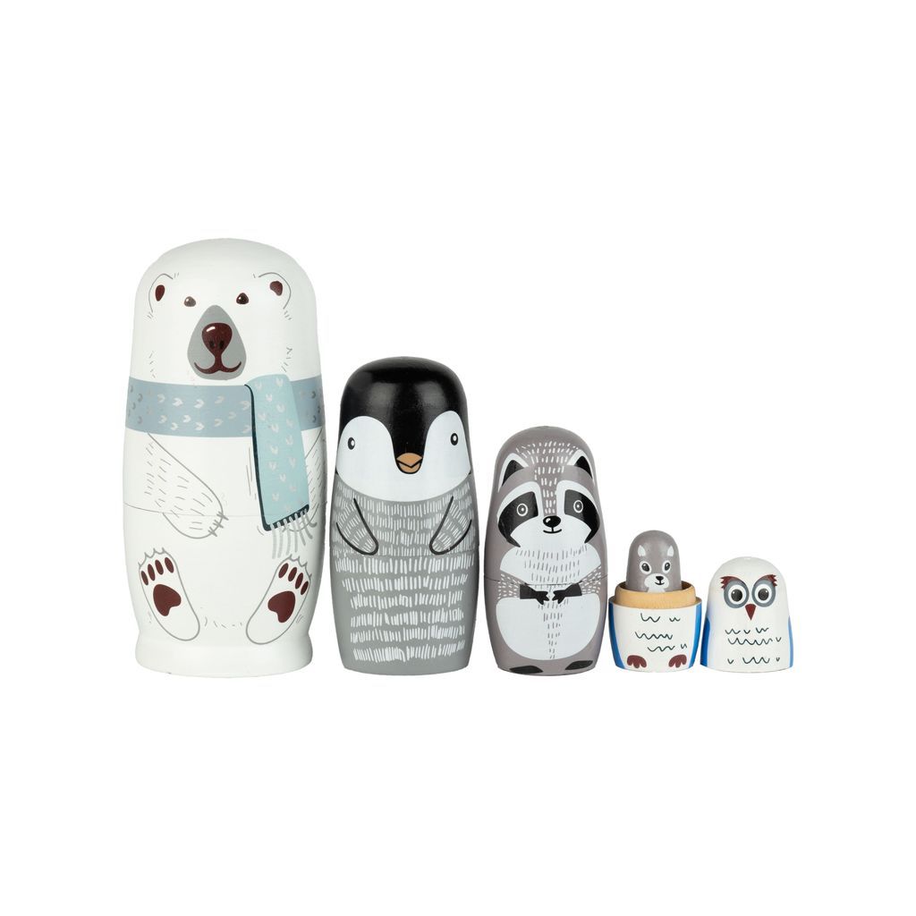 Wooden Nested Northern Animal Decorations