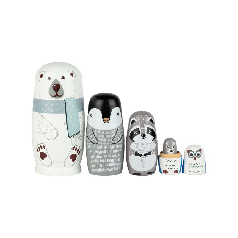 Wooden Nested Northern Animal Decorations