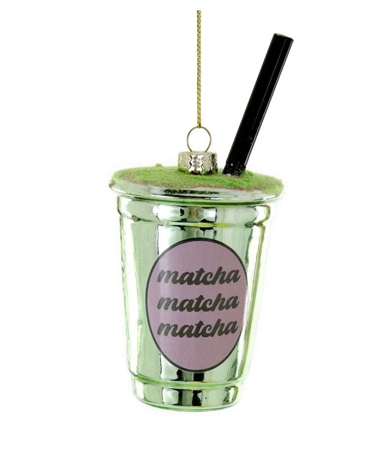 Glass Ornament Iced Matcha