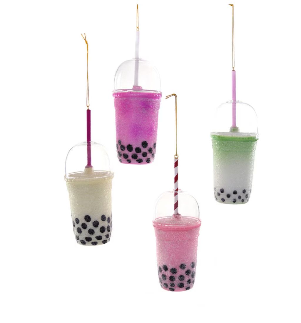 Glass Ornament Boba Tea Assorted