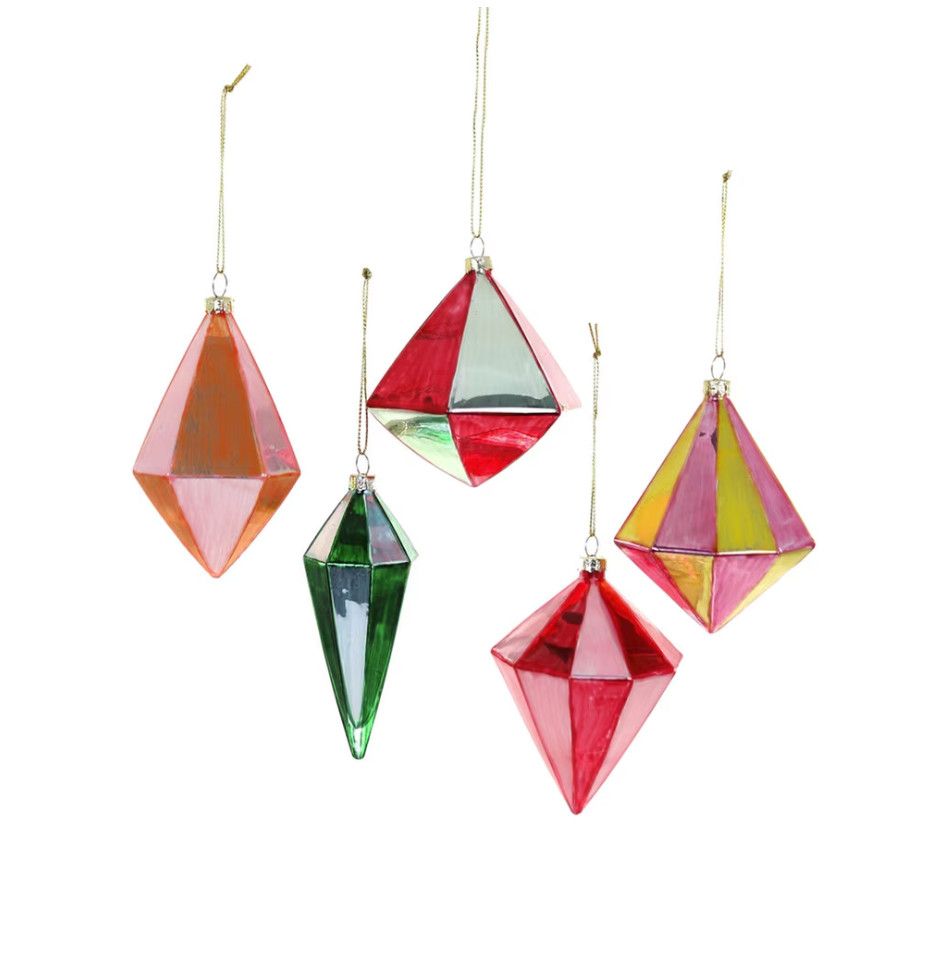 Glass Ornament Geometric Spindles