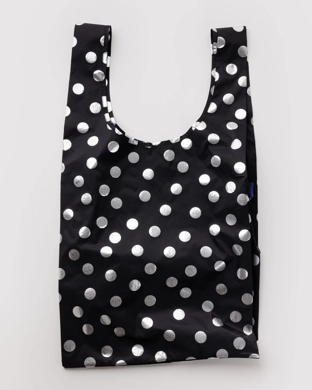 Big Baggu Silver Metallic Polka Dot