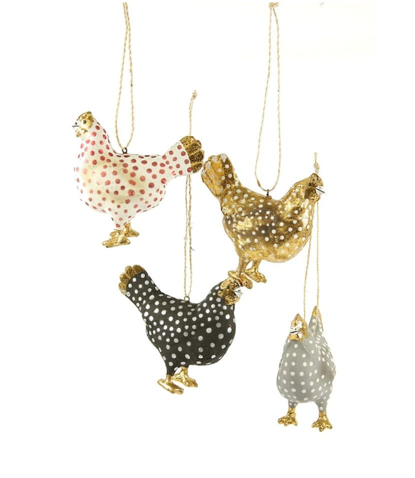Paper Mache Merriment Hen Assorted