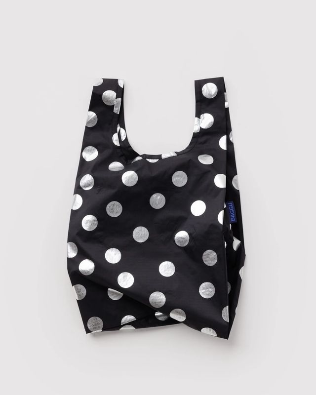 Baby Baggu Silver Metallic Polka Dot