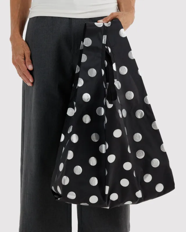 Standard Baggu Silver Metallic Polka Dot