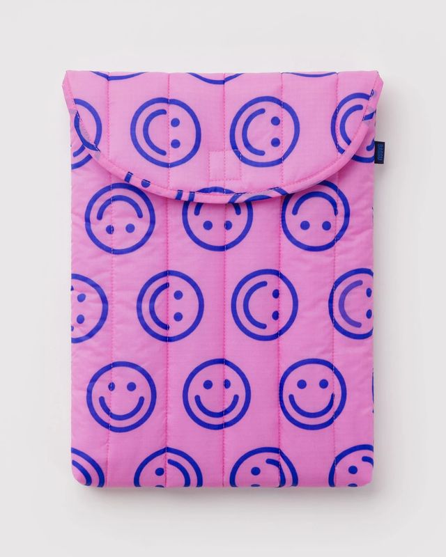 Puffy Laptop Sleeve 13"/14" Pop Pink Happy