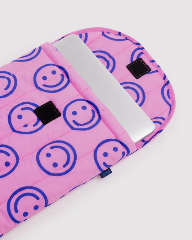 Puffy Laptop Sleeve 13"/14" Pop Pink Happy