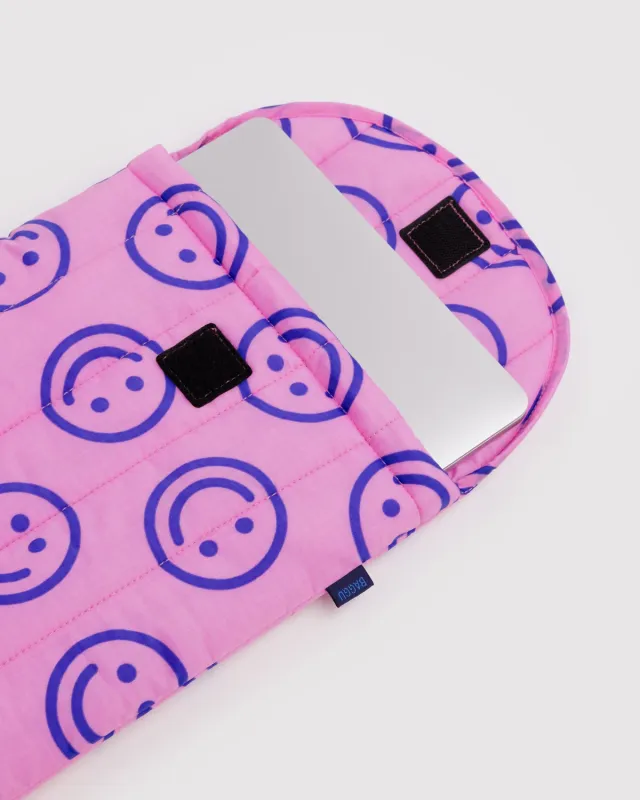 Puffy Laptop Sleeve 16" Pop Pink Happy