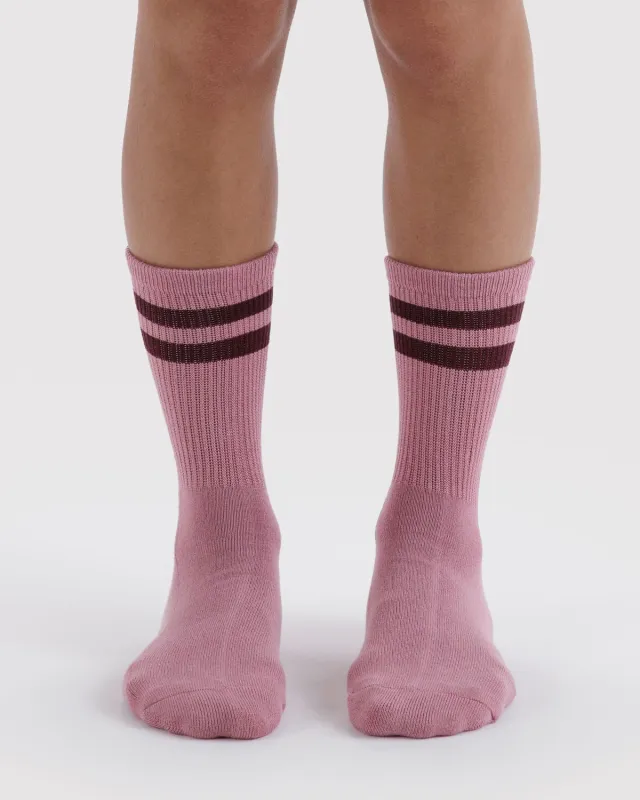 Ribbed Sock Wild Plum Stripe
