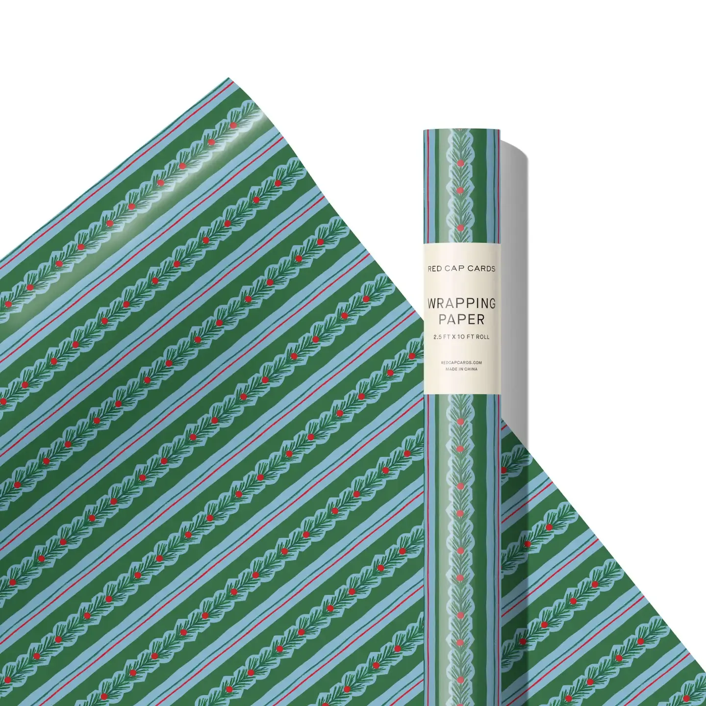 Cedar and Berry Stripe 10 ft Wrap Roll