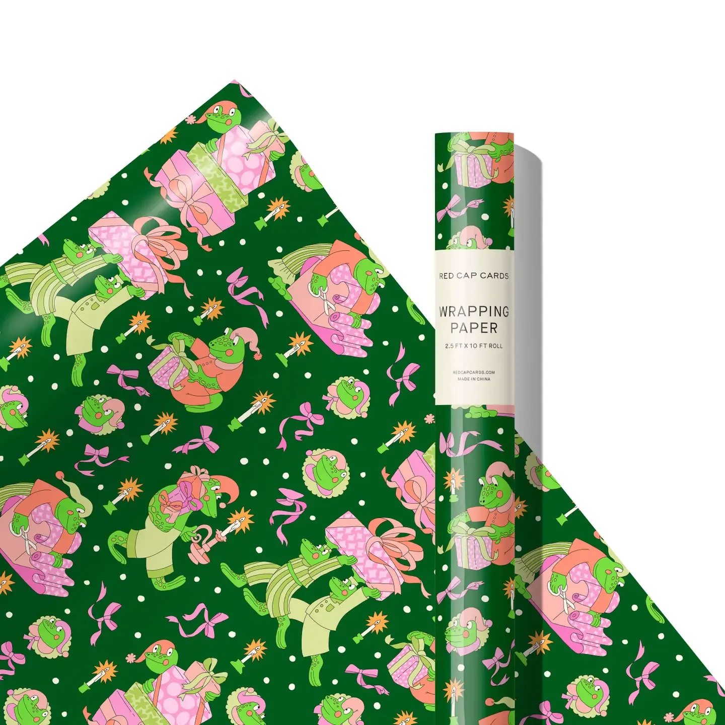 Frog Christmas 10 ft Wrap Roll