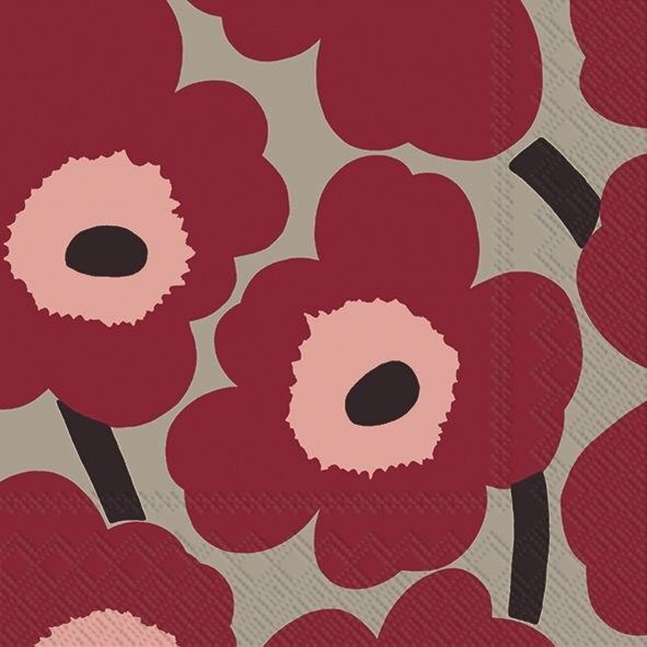 Paper Lunch Napkin Unikko Red Linen