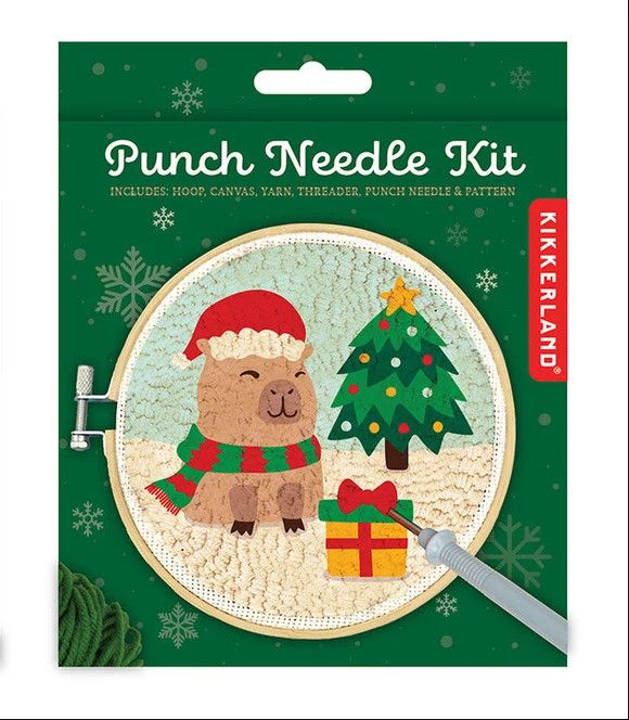 Punch Needle Kit Capybara Christmas
