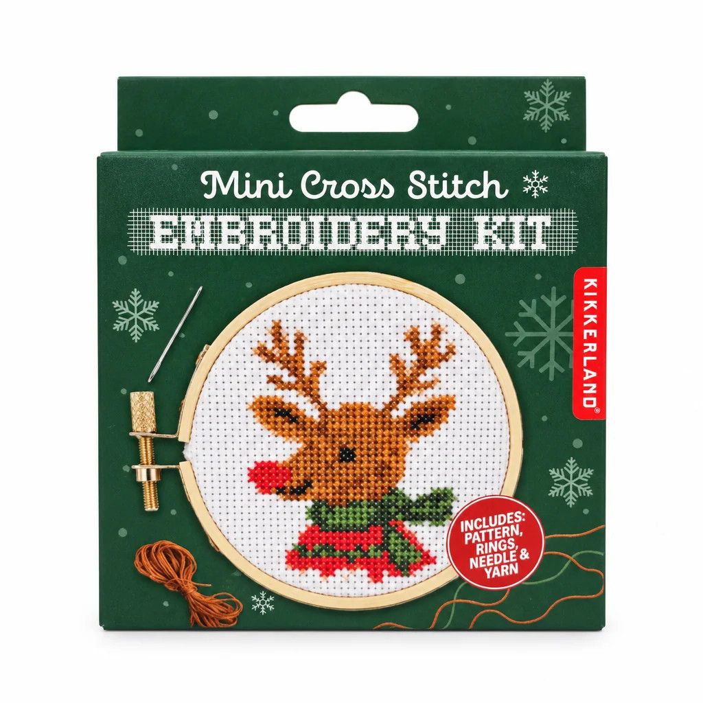 Mini Cross Stitch Embroidery Kit Reindeer