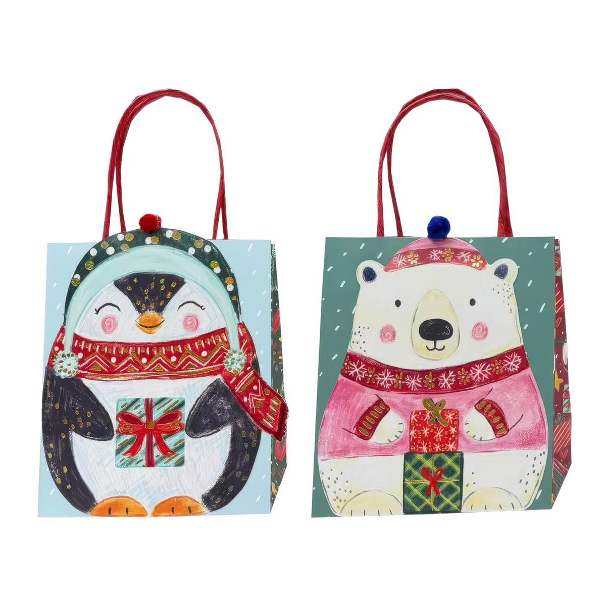 Small Gift Bag Kraft with PomPom
