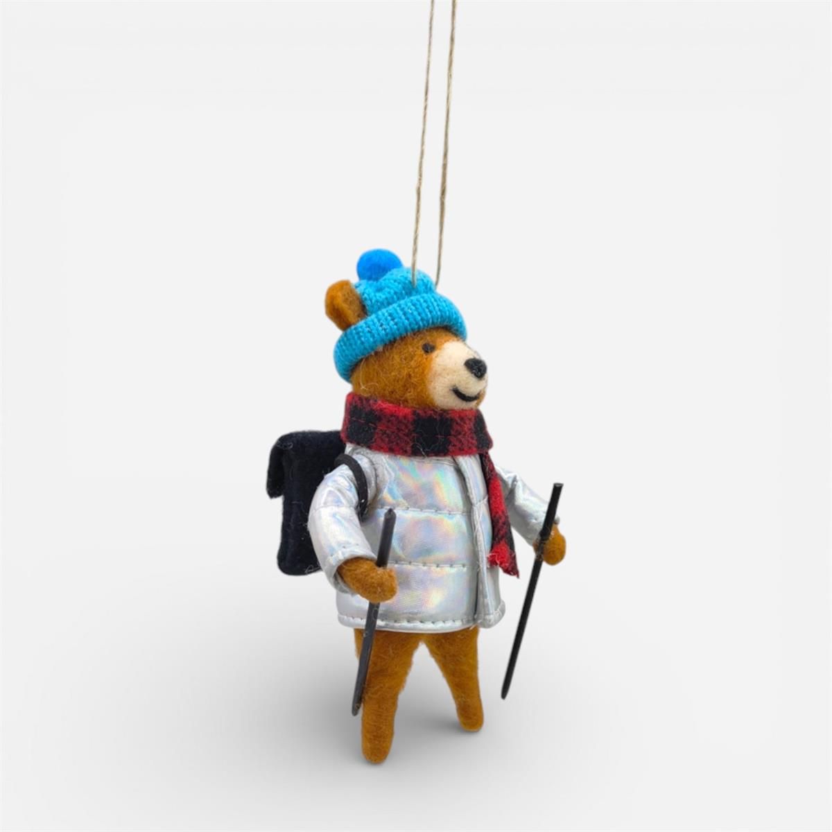 Hiking Bear w/Silver Puffy Coat