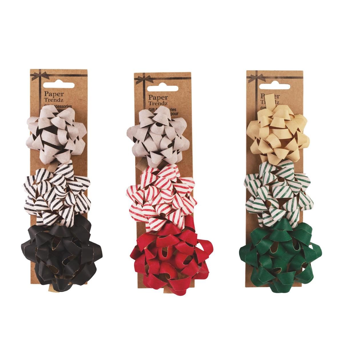 Matte/Kraft 3pk Bows