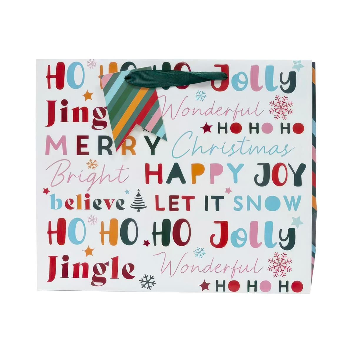 Large Gift Bag Joy Text