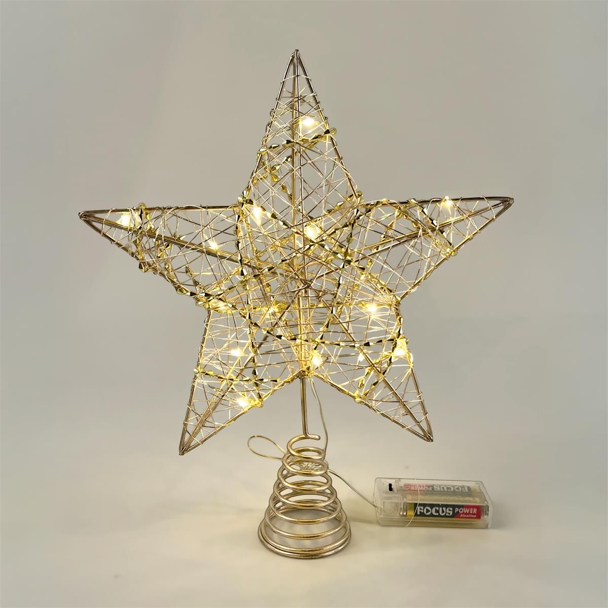 Star Tree Topper w/Warm White Light