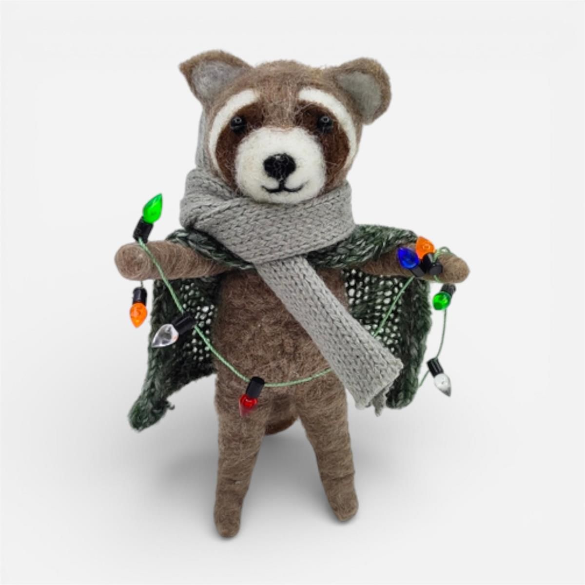 Raccoon w/Xmas Lights