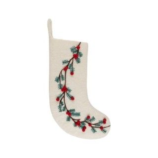 Felt Stocking Branch and Berry