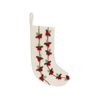 Felt Stocking Holly and Berry