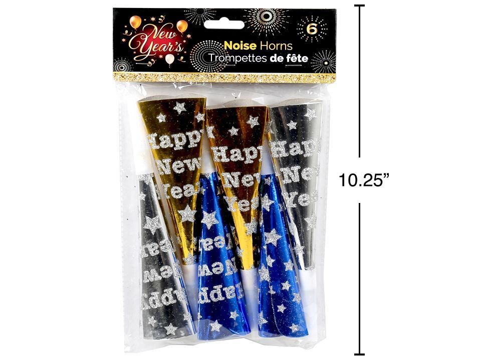 New Years 6pk Party Horns