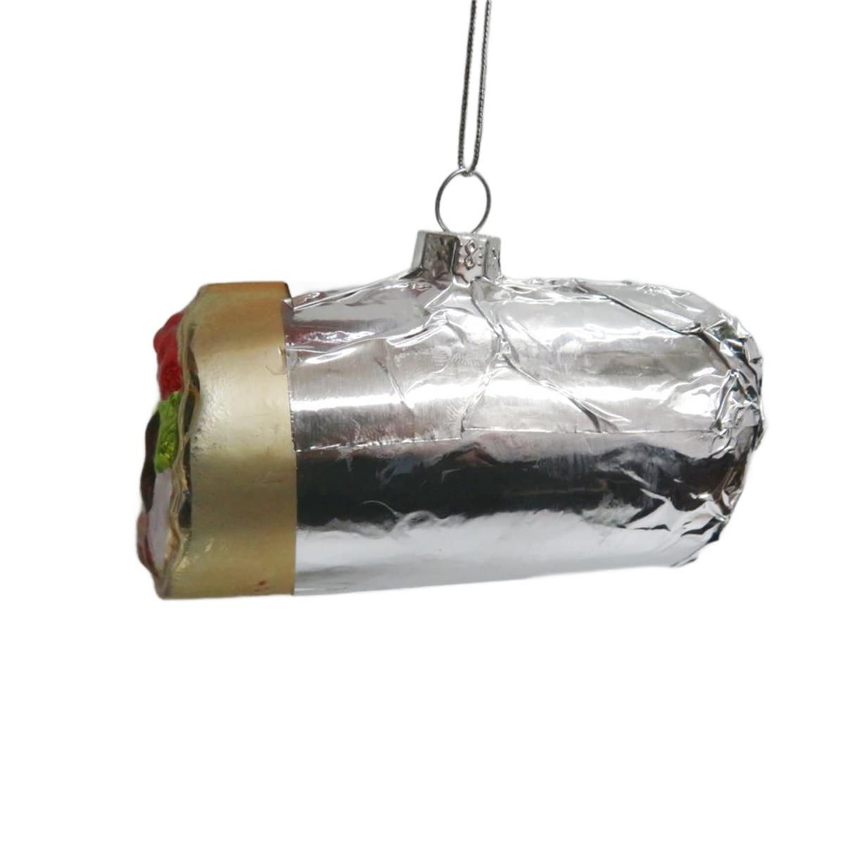 Christmas Burrito Glass Ornament