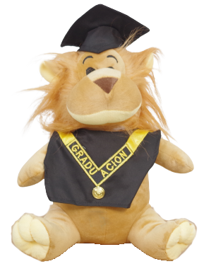 Peluches graduados, policías y doctor