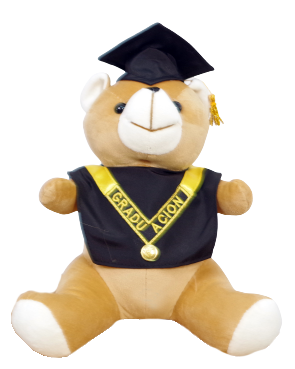 Peluches graduados, policías y doctor