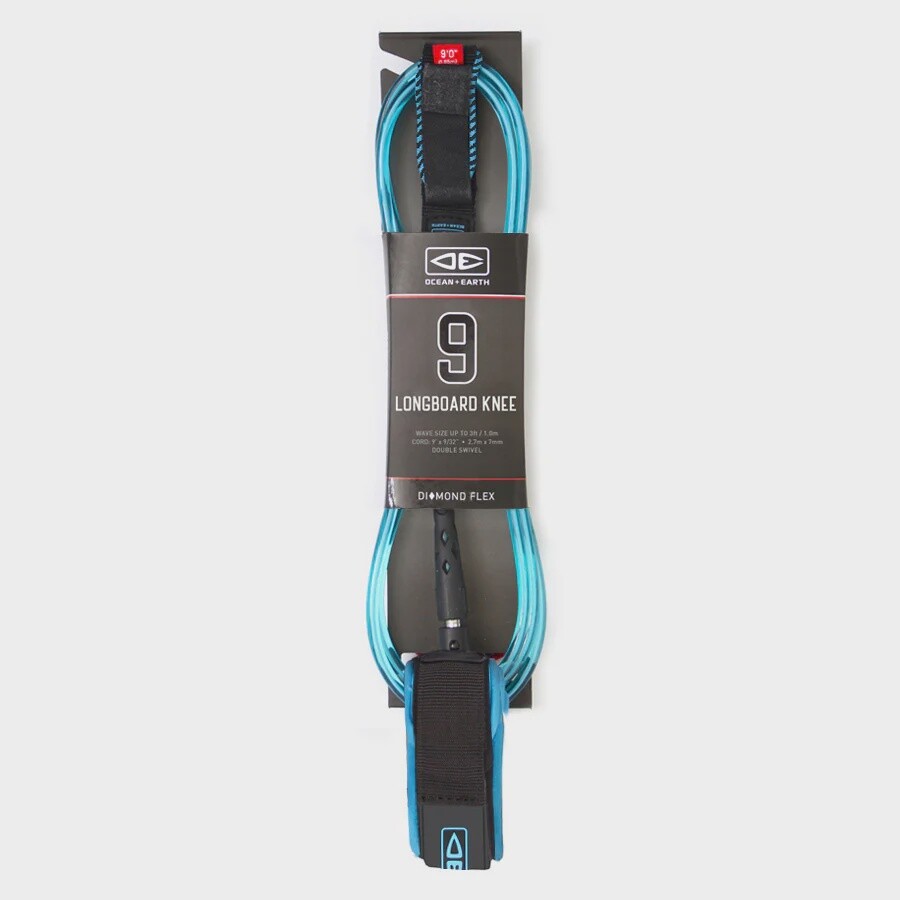 Ocean &amp; Earth Leash 9&#39; Regular Longboard Knee, Size: 9&#39;, Thickness: 7mm, Colour: Blue