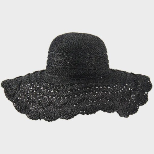 O&amp;E Ladies Filly Floppy Cane Hat/Black