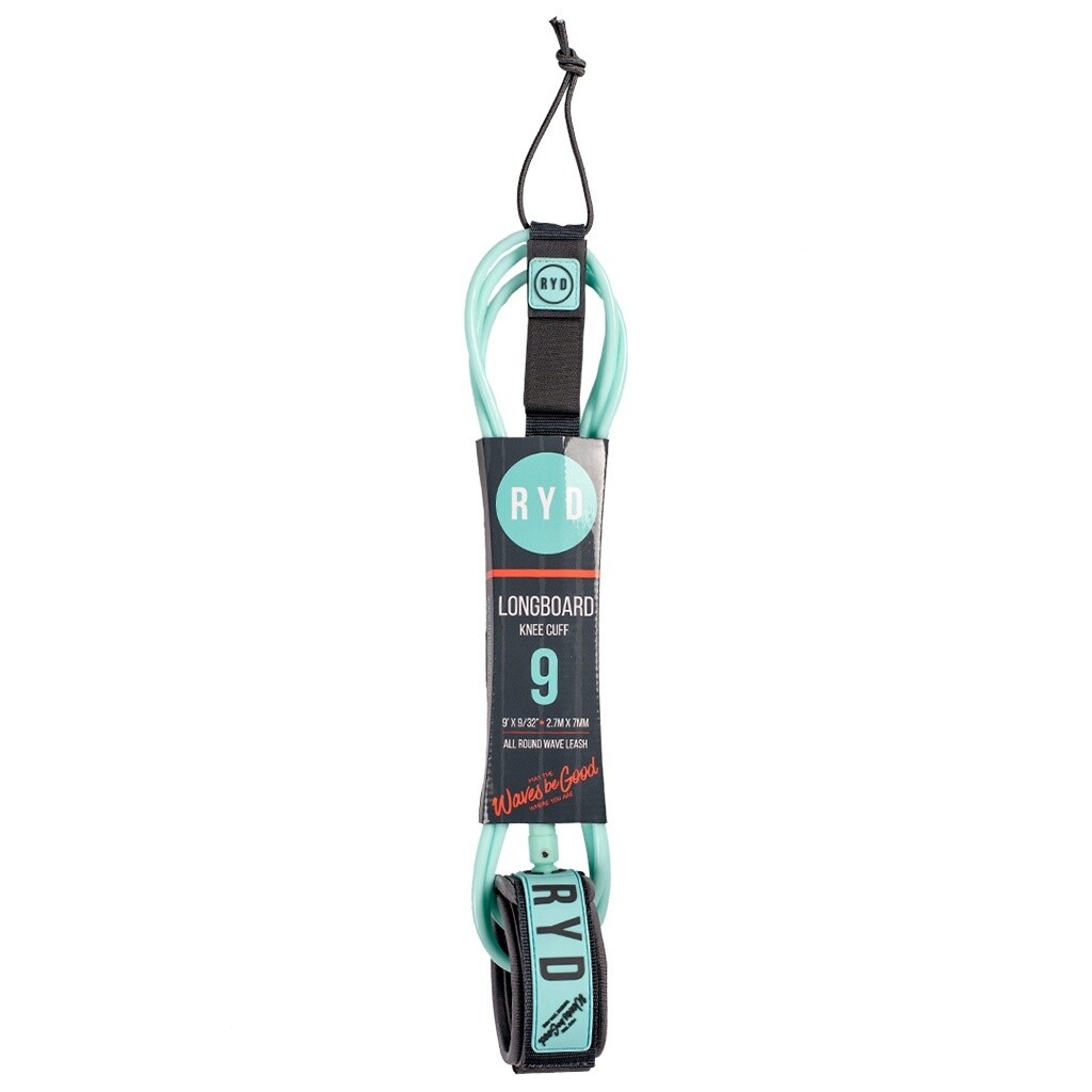 RYD 9&#39; Longboard Knee 7mm Leash, Size: 9&#39;, Colour: Aqua/Grey