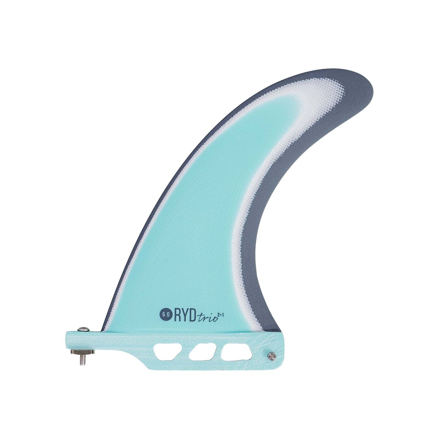 RYD Longboard Fin Trio 6.5&#39;&#39; Single Aqua Blue White