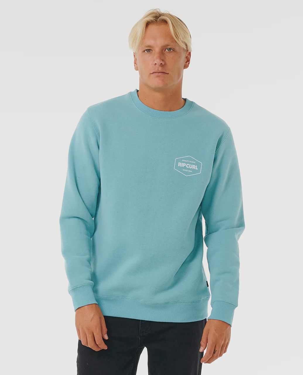 Rip Curl Classic Surf Stapler Crew, Colour: Dusty Blue, Size: M