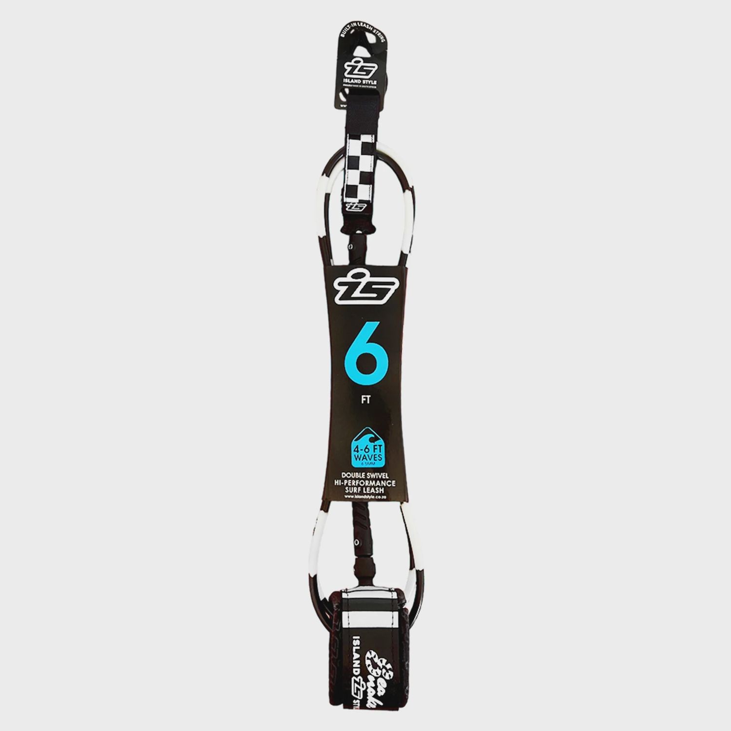 Island Style 6ft 6.5mm Sea Snake Double Swivel Leash