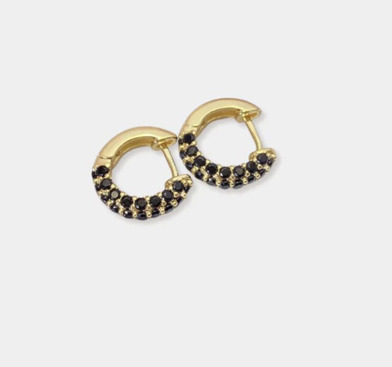 The Blonde Chaos Chunky Black Hoops