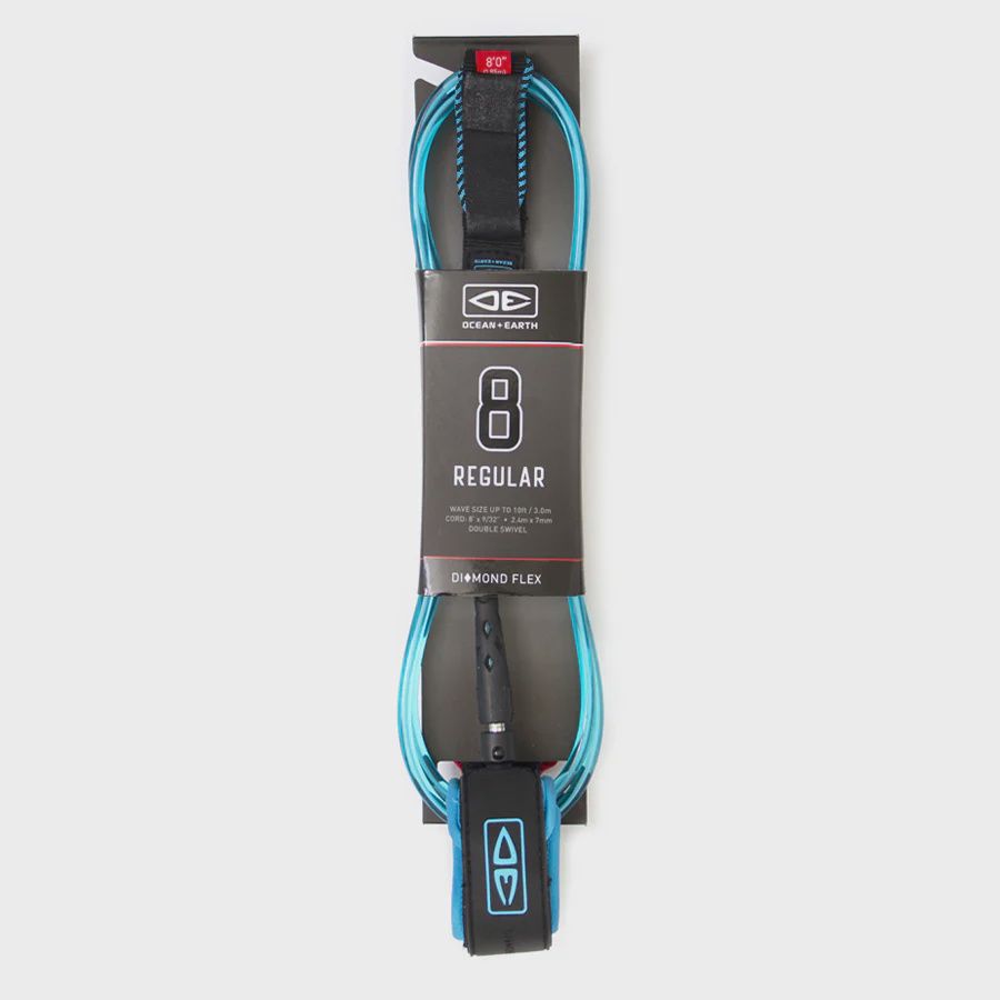 Ocean &amp; Earth Leash 8&#39; Regular, Colour: Blue