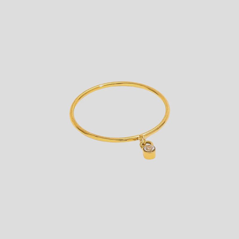 The Blonde Chaos Dangling Zirconia Ring SS