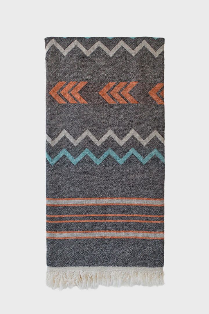 Cotton Company Towels Kabile, Colour: Charcoal 100x180