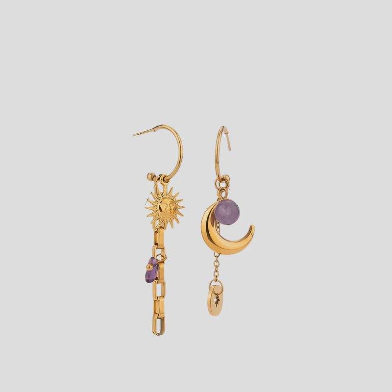 The Blonde Chaos Pair Purple Eclipse hoops SS